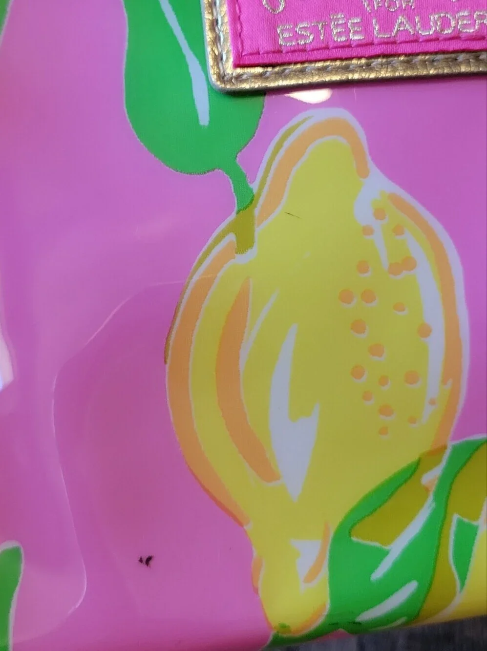 Lilly Pulitzer For Estee Lauder Lemon Print Cosmetic Bag